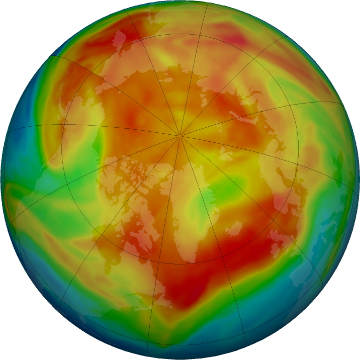 Arctic ozone map for 10 March 2019